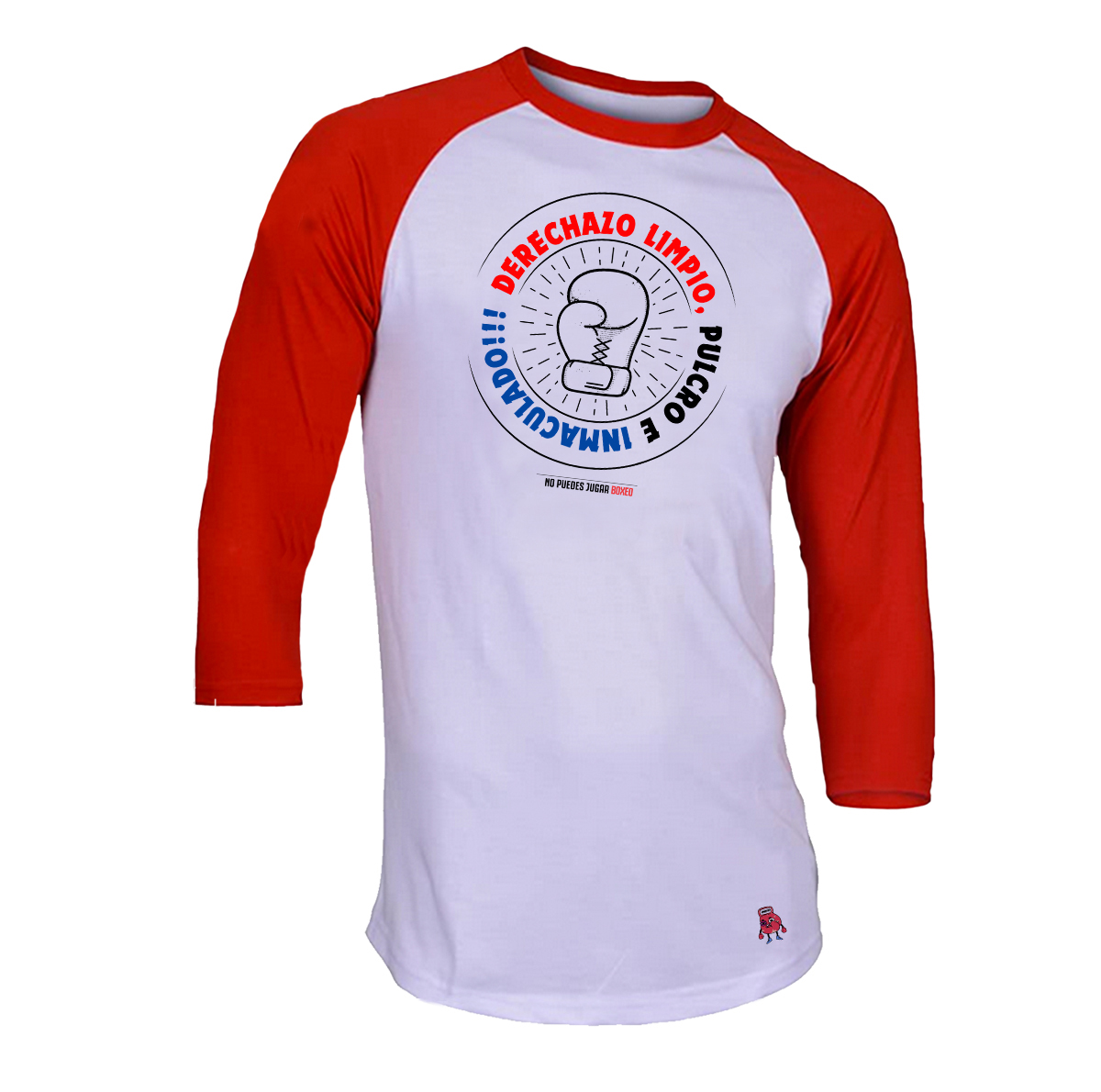 PLAYERA RAGLAN DERECHAZO LIMPIO NO PUEDES JUGAR BOXEO HOMBRE
