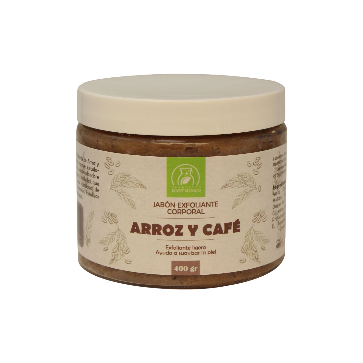 Jabón Exfoliante  Corporal de Arroz con Café Firmeza 400g