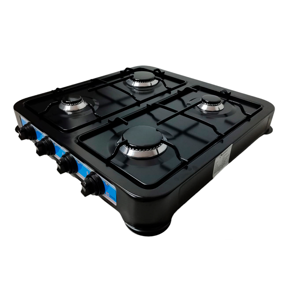 Parrilla Estufa Mesa Gas 4 quemadores Acero Negra Shorbull.