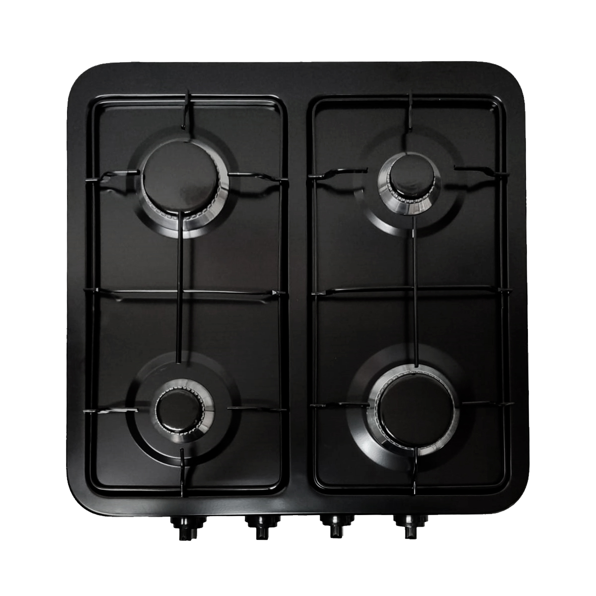 Parrilla Estufa Mesa Gas 4 quemadores Acero Negra Shorbull.