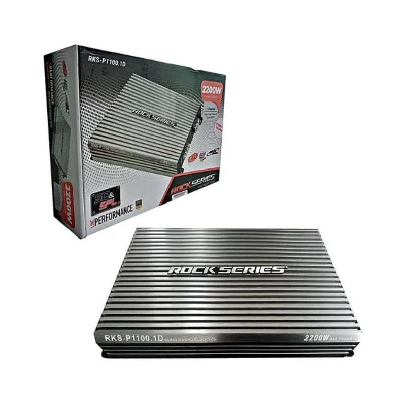 Amplificador Rock Series RKS-P1100.1D,  1CH 1100W a2200W MAX Clase D.