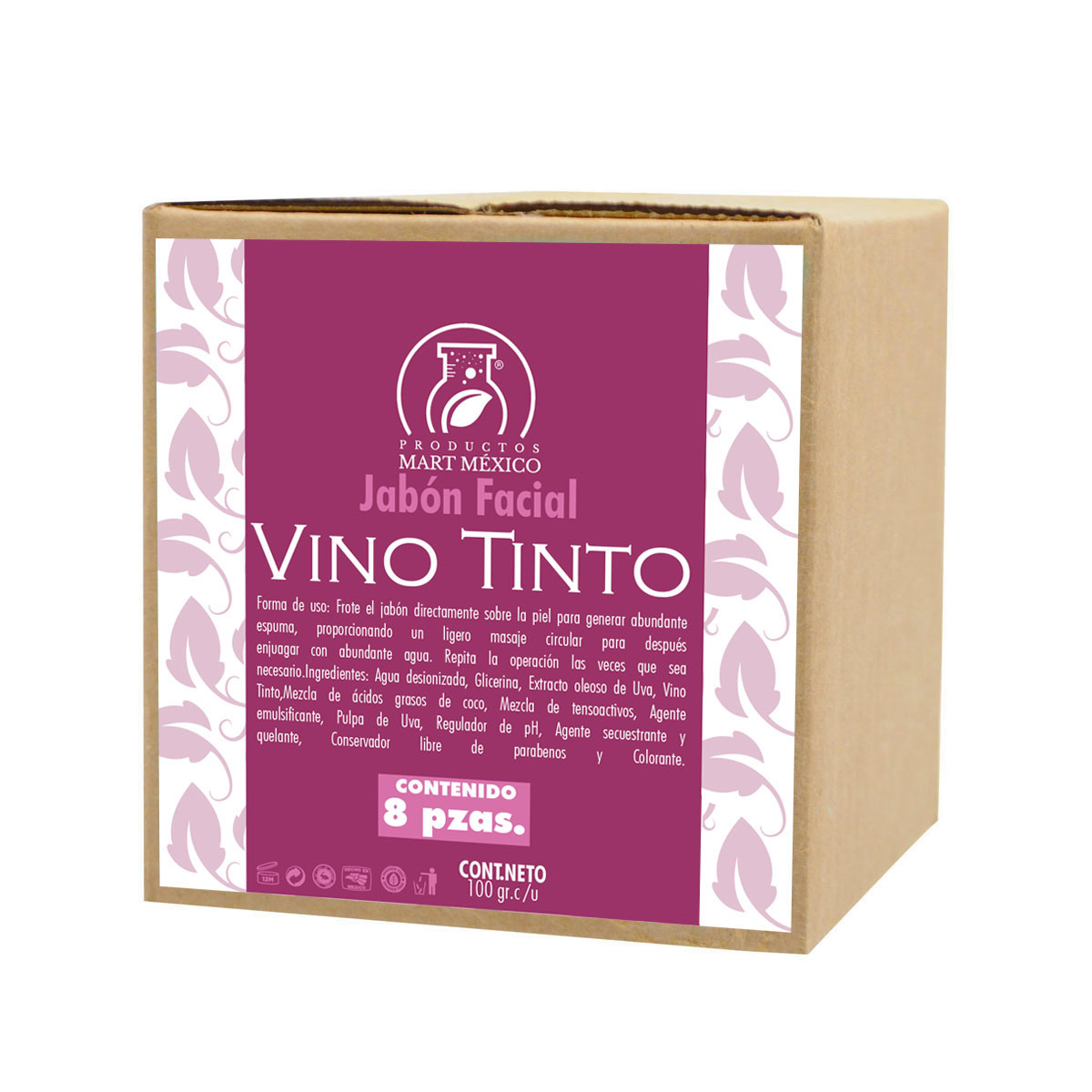Jabón De Barra De Vino Tinto (8 pzas)