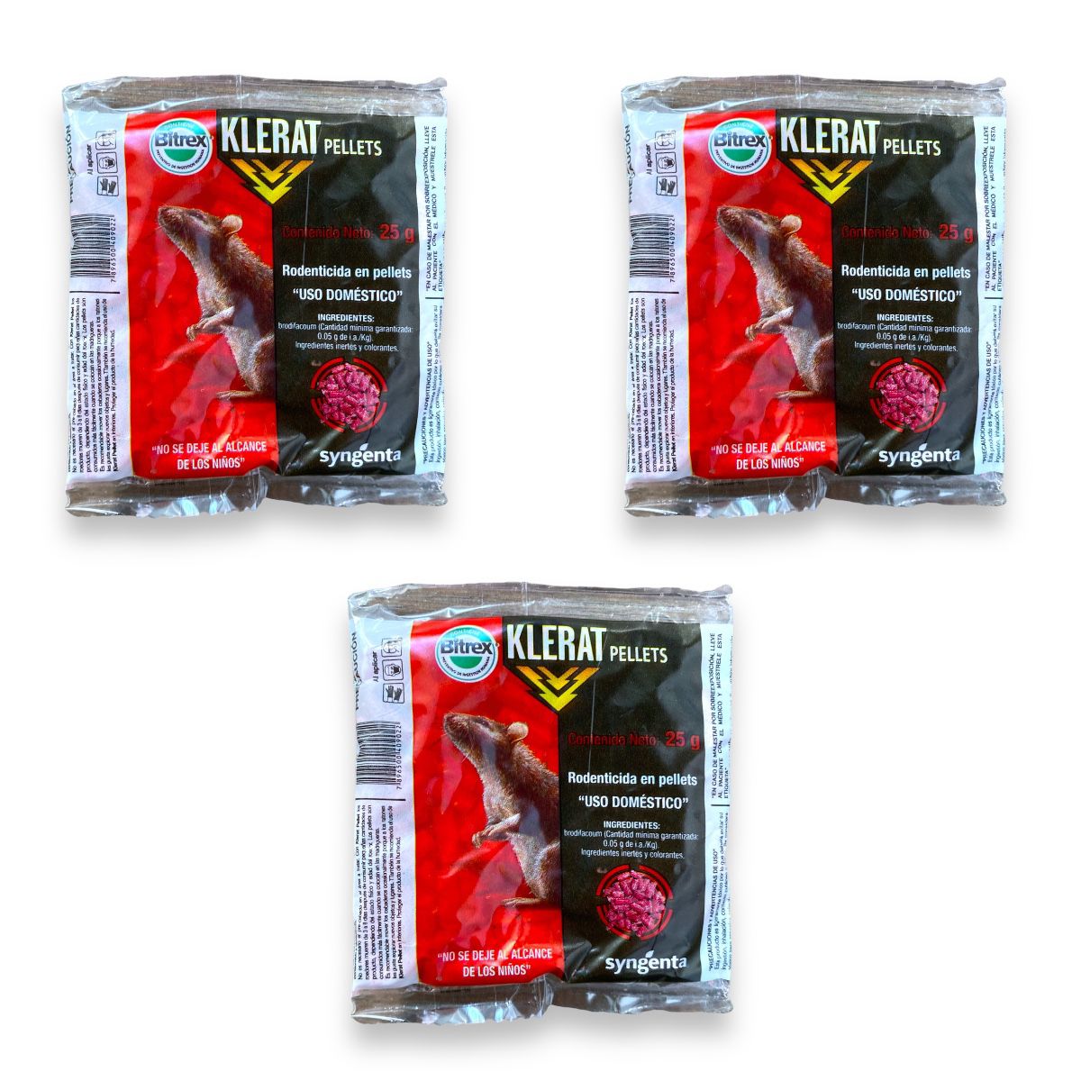 Veneno Para Ratas Seca Ratas Rodenticida Mata Roedores 3 Pzs