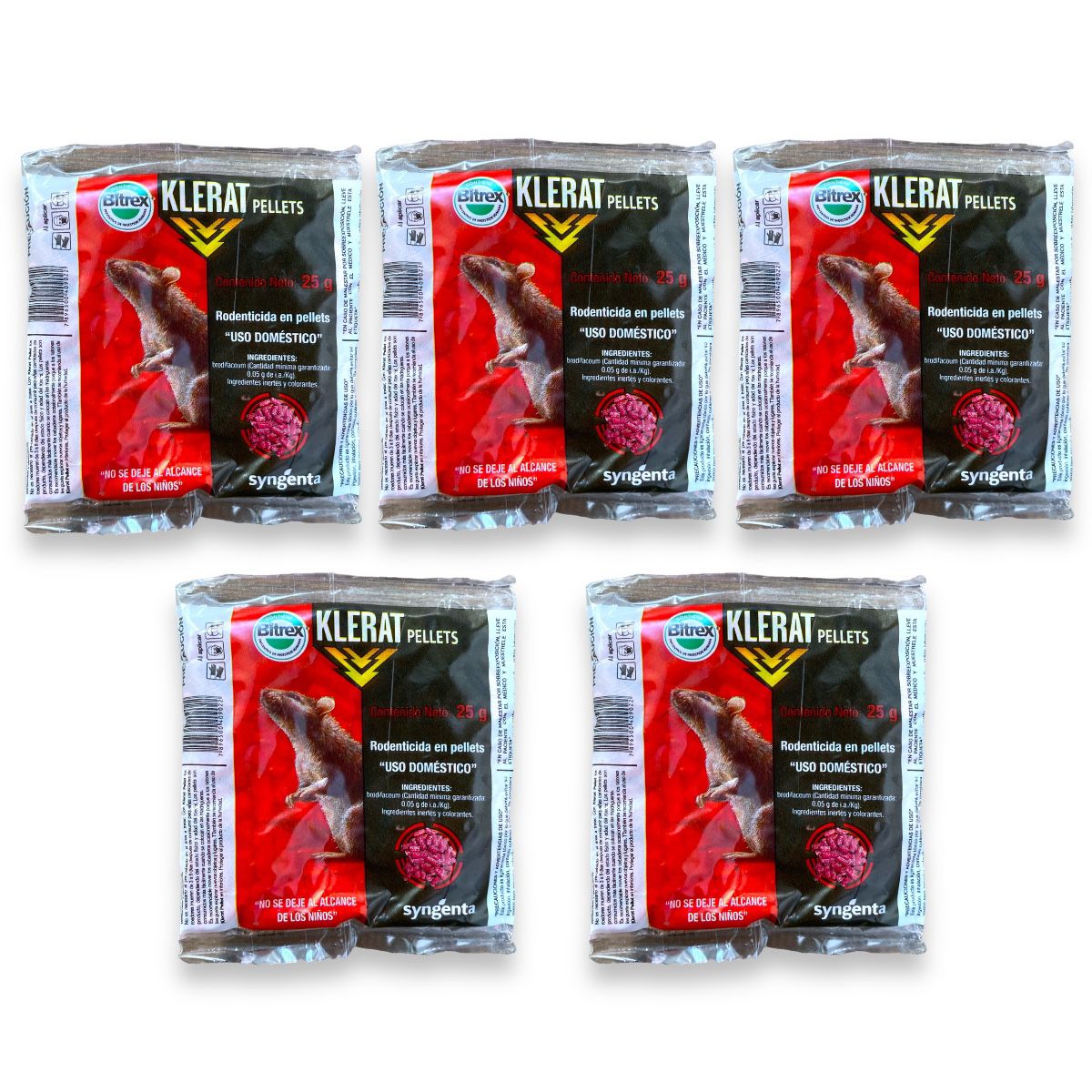 Veneno Para Ratas Seca Ratas Rodenticida Mata Roedores 5 Pzs