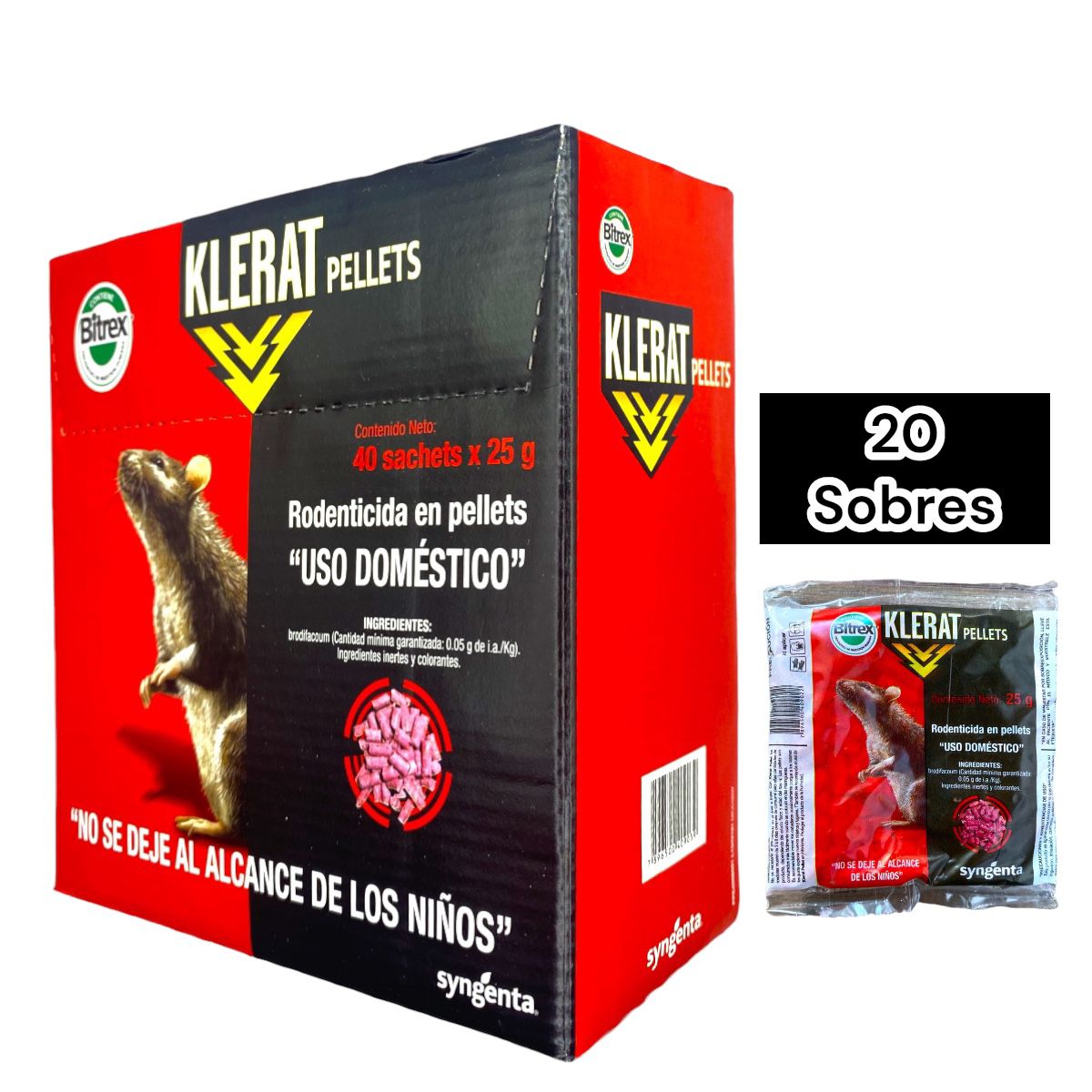 Veneno Para Ratas Seca Ratas Rodenticida Mata Roedores 20pzs