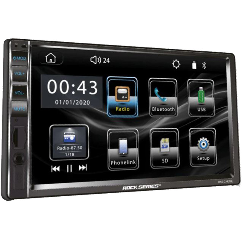 Estéreo 2 Din Rock Series RKS-CAR7ML 2Vias BT MP5 60WX4.