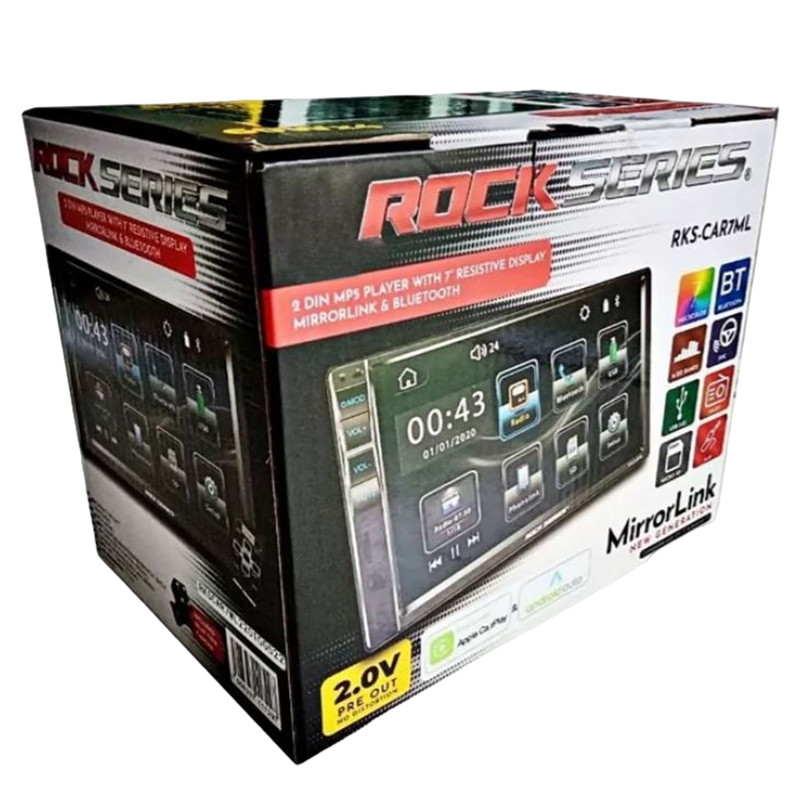 Estéreo 2 Din Rock Series RKS-CAR7ML 2Vias BT MP5 60WX4.