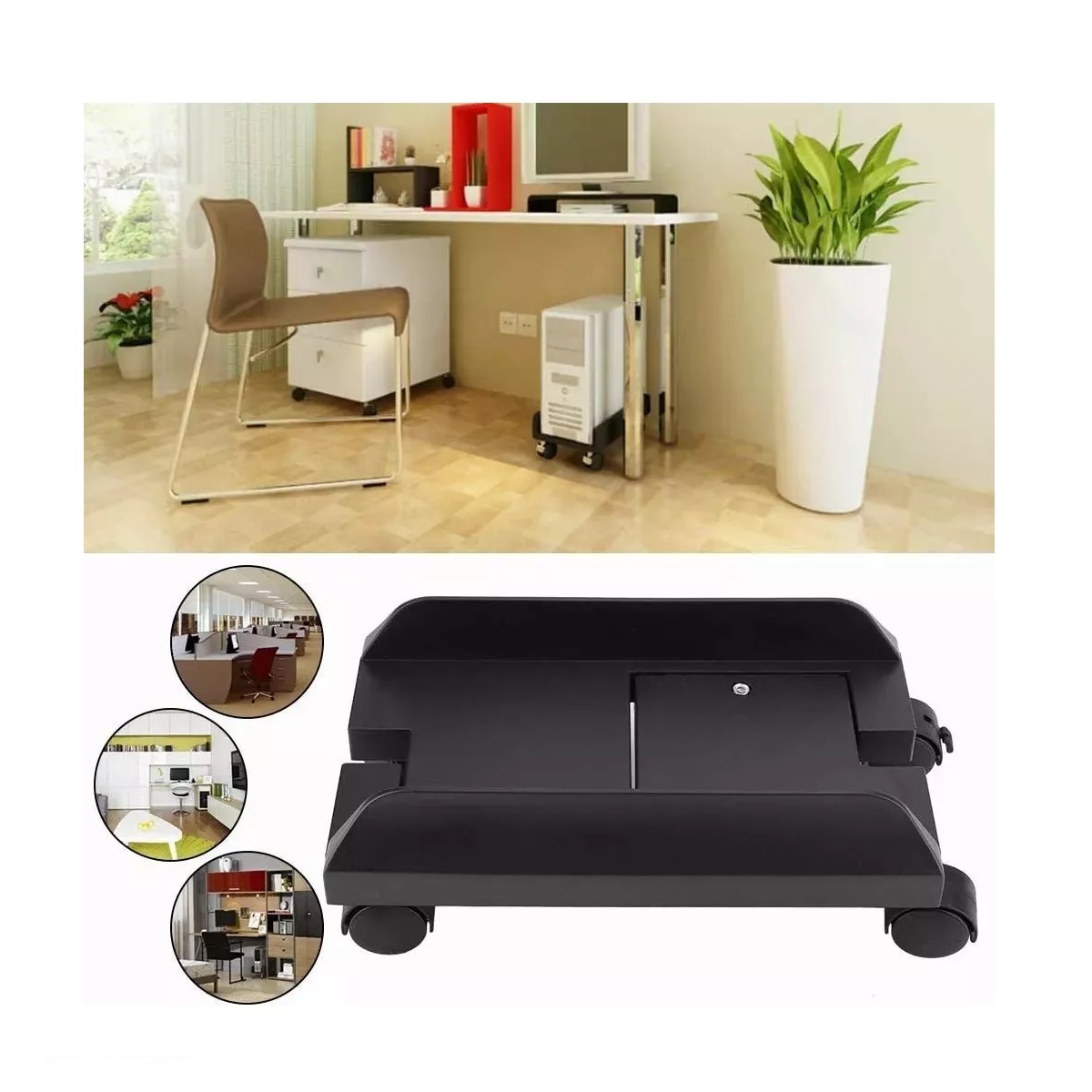 Base/soporte Para Cpu Con Ruedas Ajustable Retráctil Base