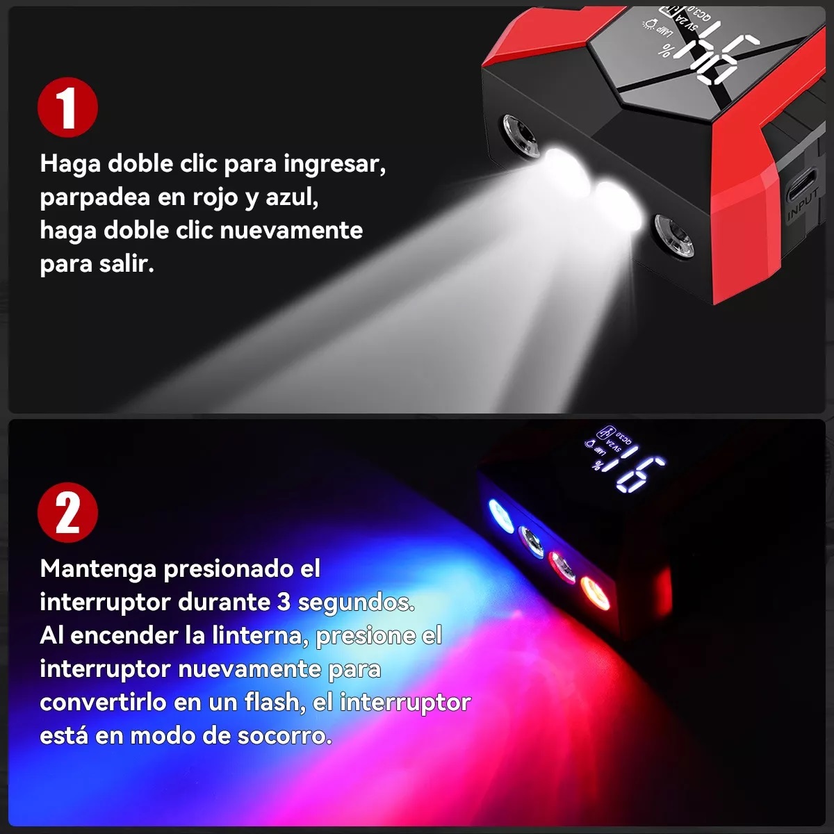 Arrancador De Batería De Coche 3500a 29800mah Con Pantalla