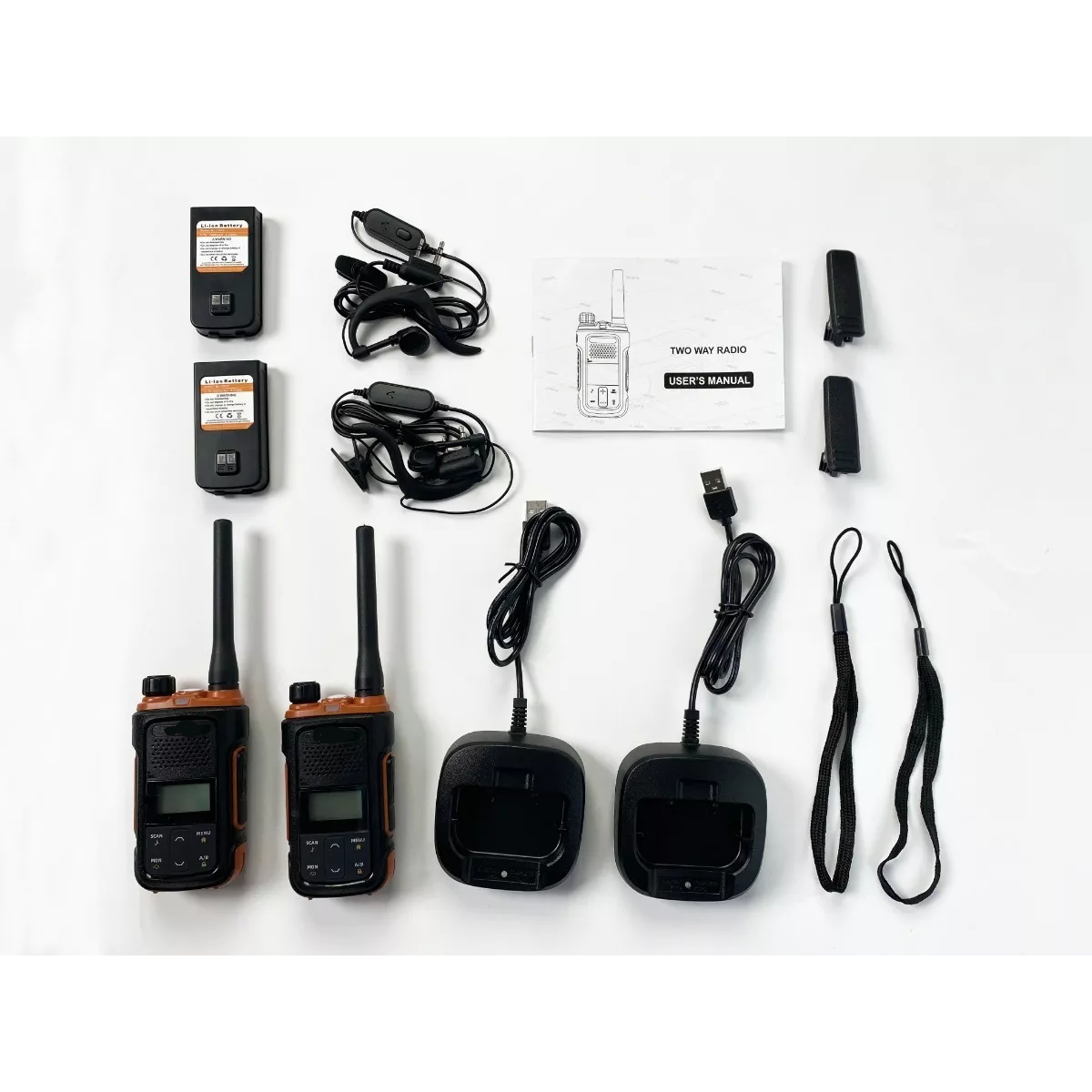 Par  2 Radios Pofung F12 Uhf Con Manos Libres Set-2 Color Negro