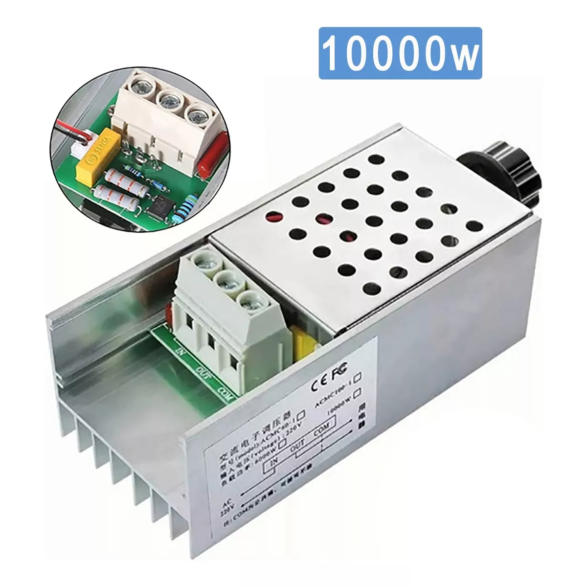 Dimmer Regulador De Voltaje 10000w Con Carcasa 110v/220 Vac