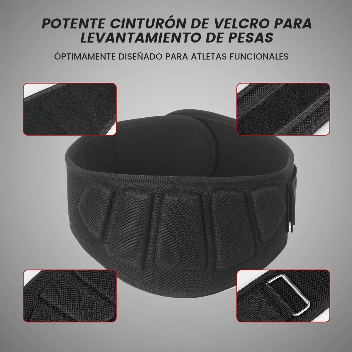 Gym Lumbar Pesas Ejercicios Faja Crossfit Cinturón Y Guantes Negro M