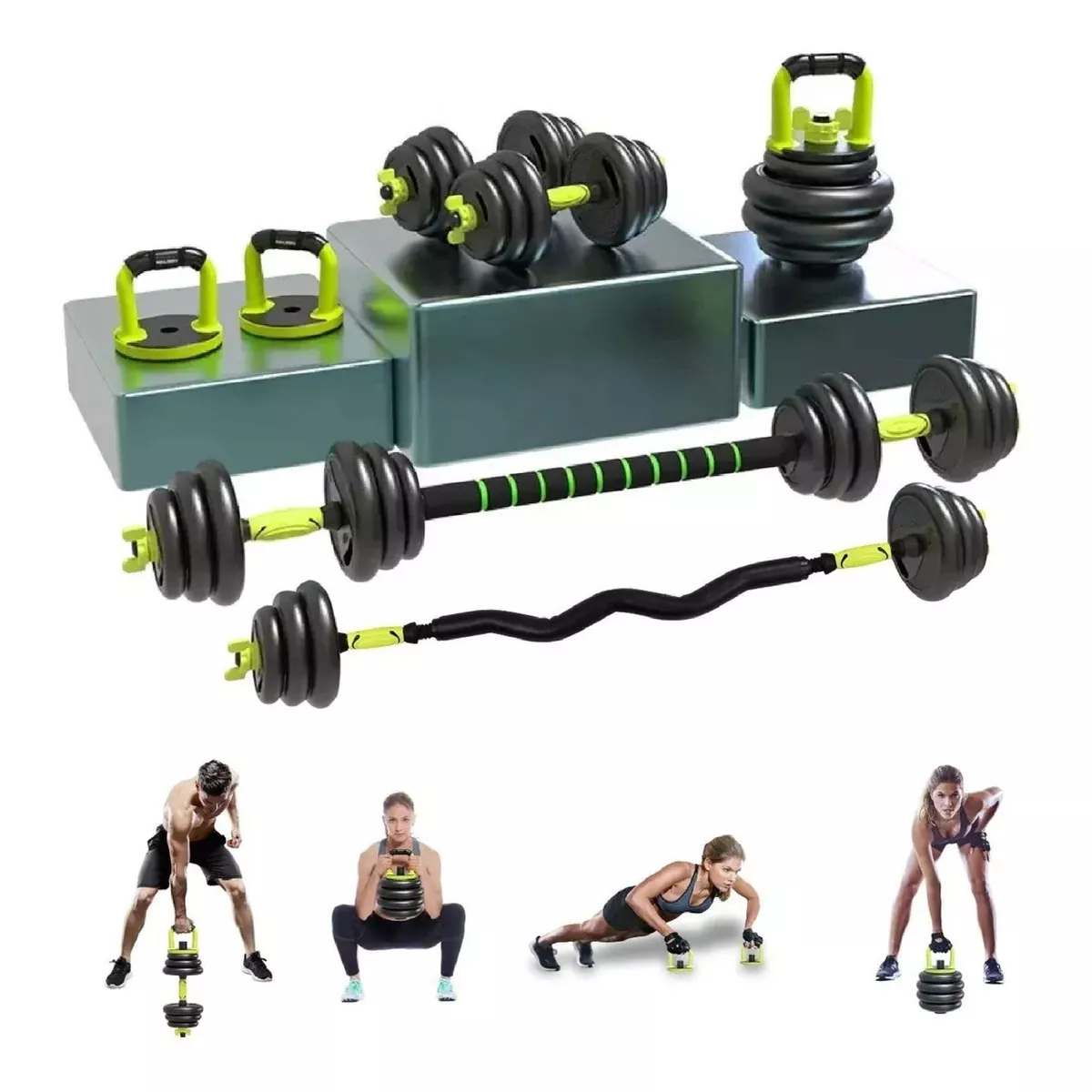 Kit Set De Mancuernas Ajustables Pesas Alta Calidad 20kg Gym