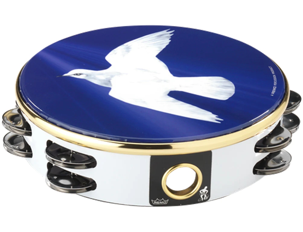 Pandero Remo de 2 Hileras de 8¨ TA-9208-18 Religious Dove