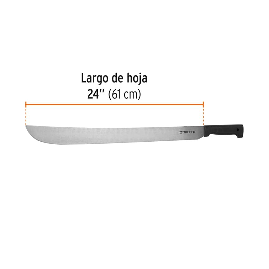MACHETE ESTÁNDAR 24" CACHA NEGRA INYECTADA, TRUPER 15868
