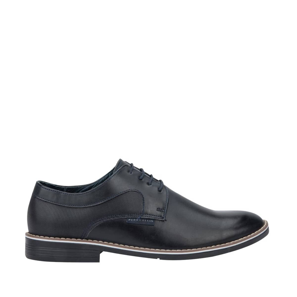 Zapatos casuales Derby para hombre marca Perry Ellis color negro