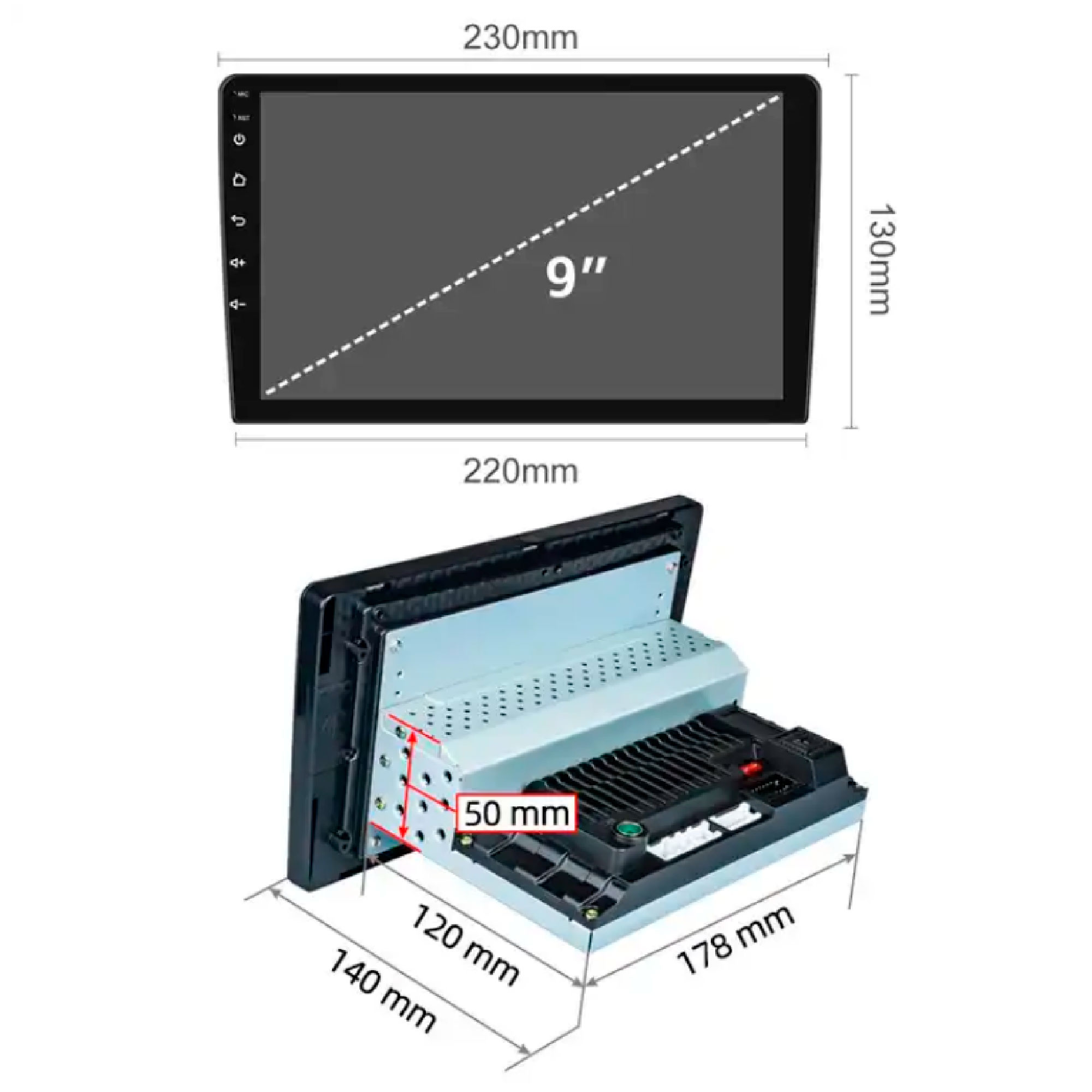 AUTOESTEREO VAK 3700u 1 DIN 10" ANDROID CARPLAY CAMARA GPS.