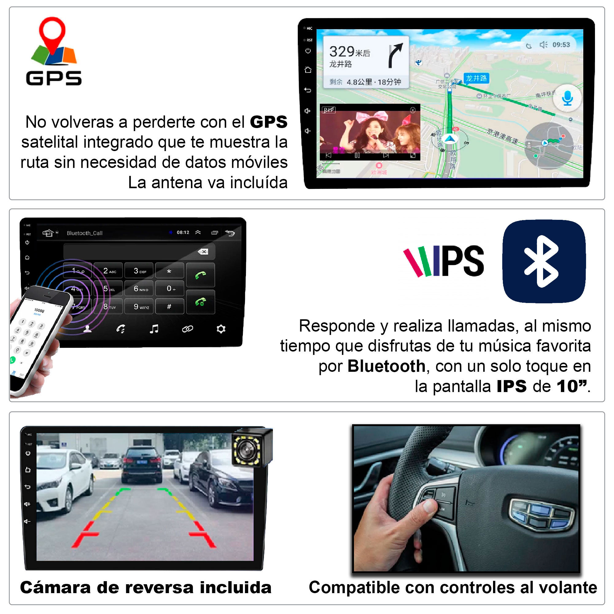 AUTOESTEREO VAK M709 2 DIN 9" ANDROID CARPLAY CAMARA GPS.