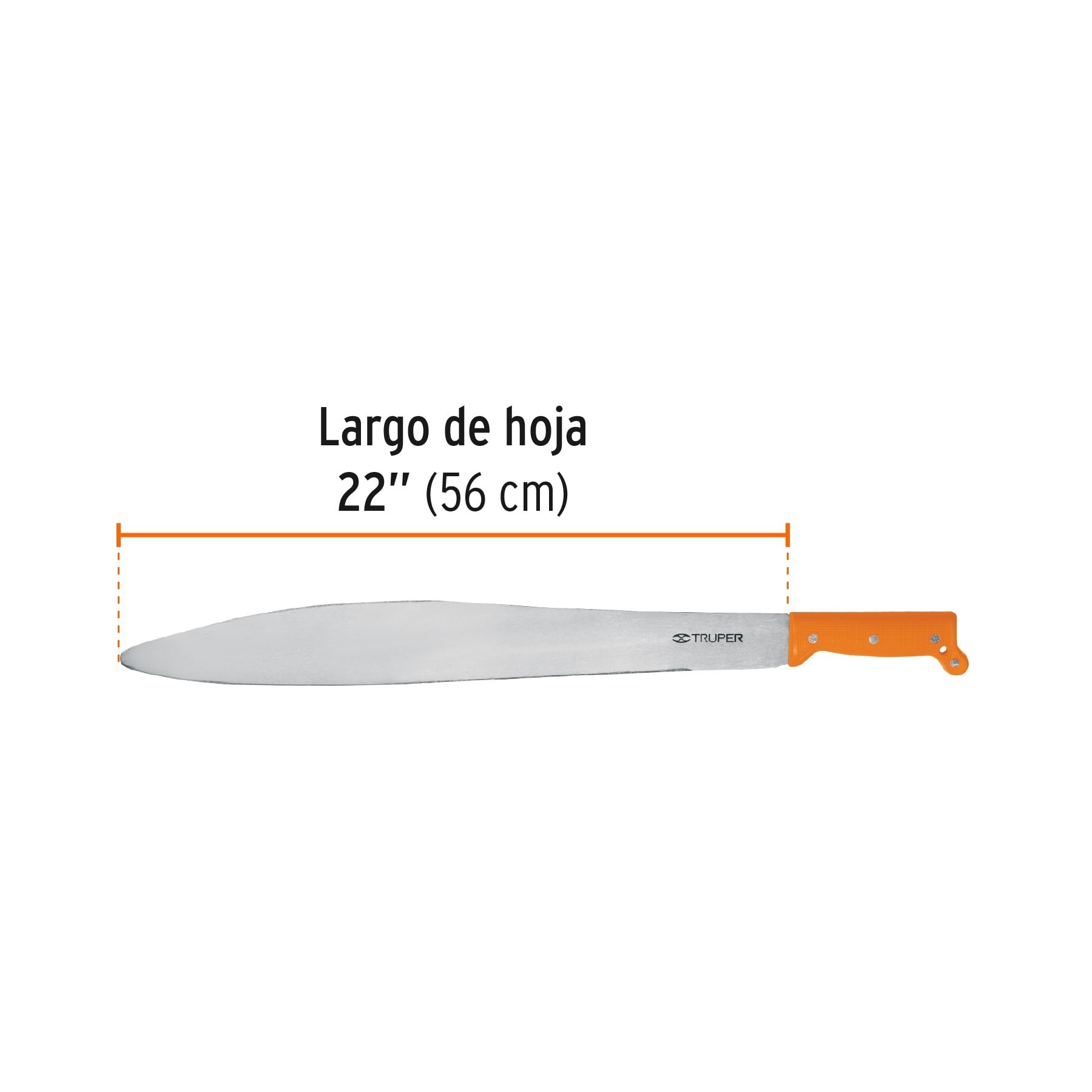 MACHETE ACAPULQUEÑO DE 22" CACHA NARANJA, TRUPER 15871