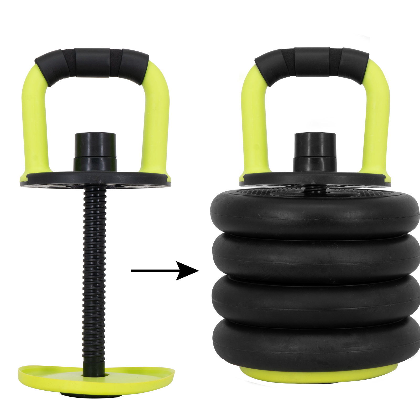 Altera 40 Kg Set de Pesas y Mancuernas Cemento 6 en 1 Ajustables con Varilla de Conexión y Discos de Pesas Ejercicio en Casa Gimnasio