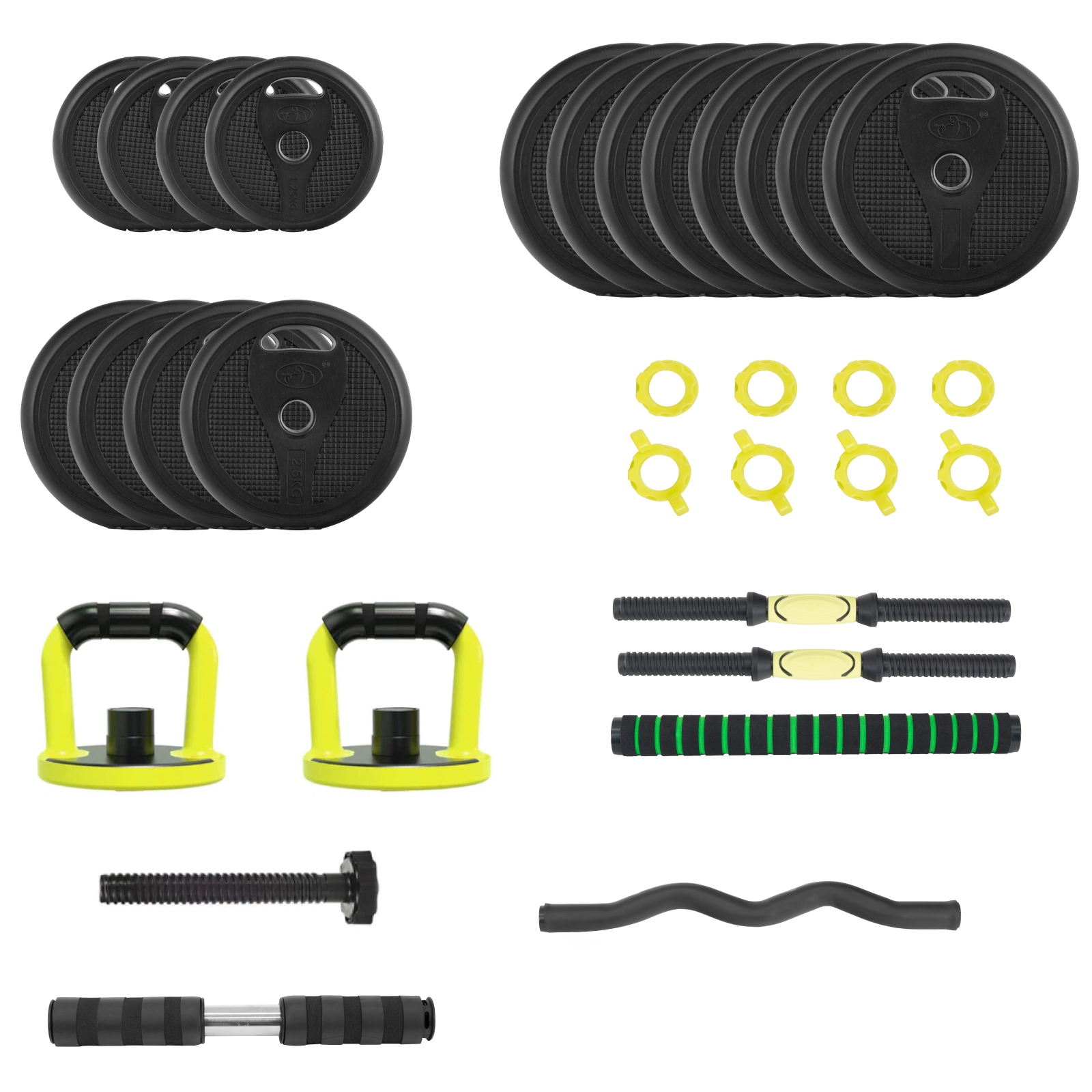 Altera 40 Kg Set de Pesas y Mancuernas Cemento 6 en 1 Ajustables con Varilla de Conexión y Discos de Pesas Ejercicio en Casa Gimnasio