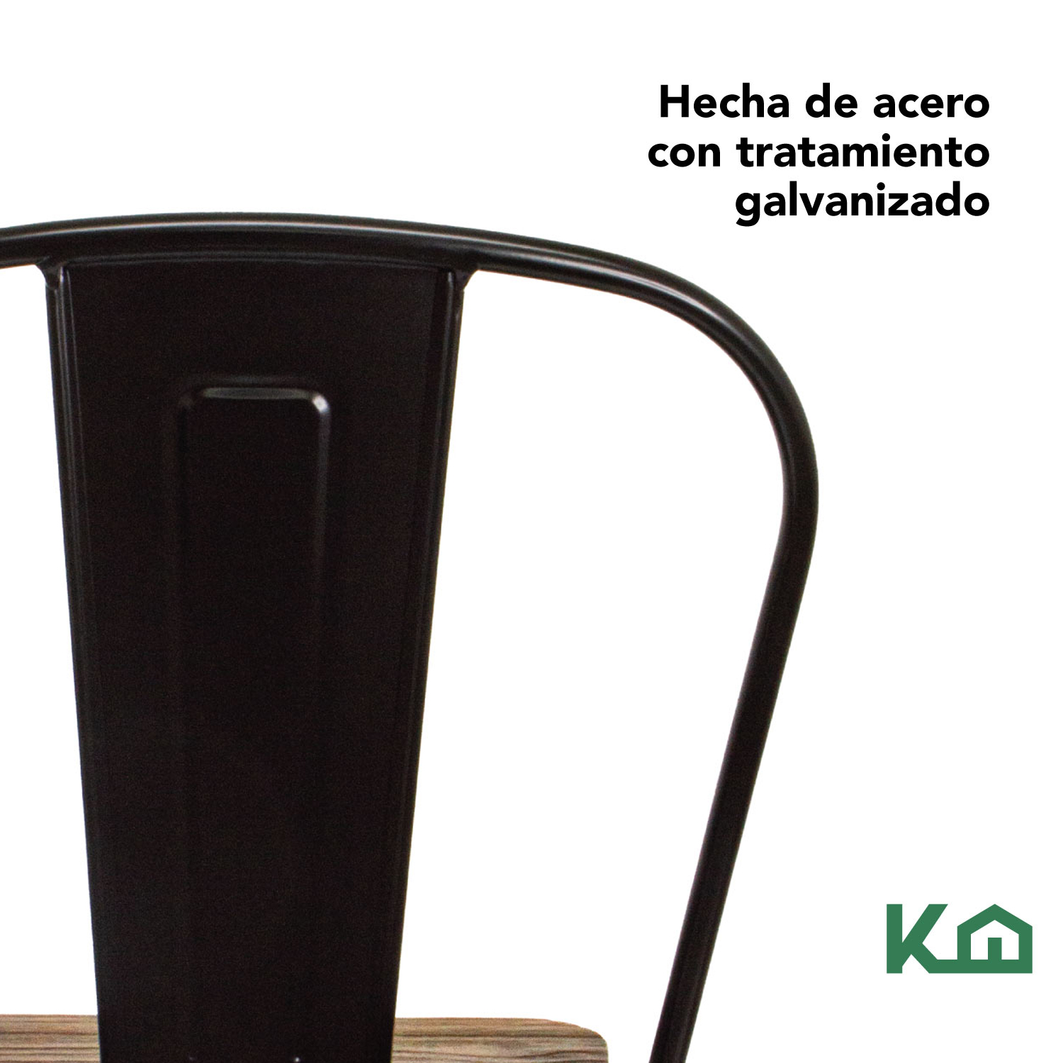 Silla Tolix De Metal Con Asiento Madera Para Casa Comedor Negro