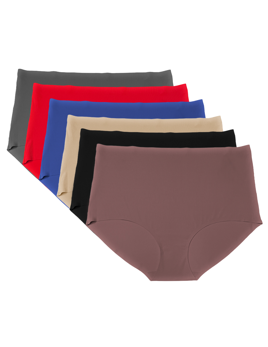 Tatys fashion Paquete de 6 Pantaletas a la Cintura sin Costuras 6 Diferentes Colores.