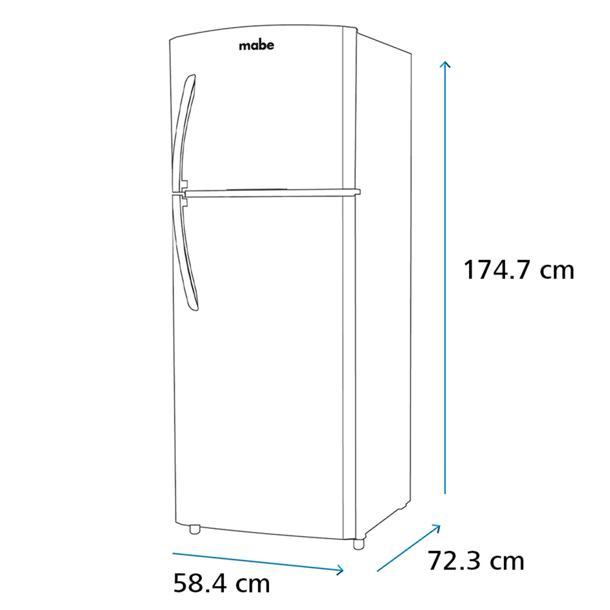 Refrigerador 11 pies cúbicos 2 puertas silver Mabe