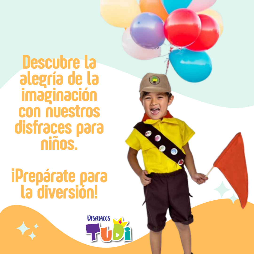 Disfraz Explorador Russell con Insignias - Disfraces para Niñas, Niños UP Rosell