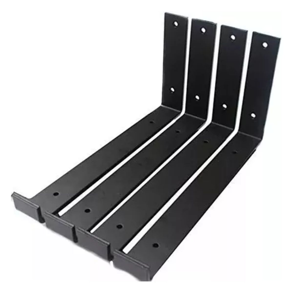 Repisas Flotantes Soportes Para Estantes 25 Cm 4 Unidades negro