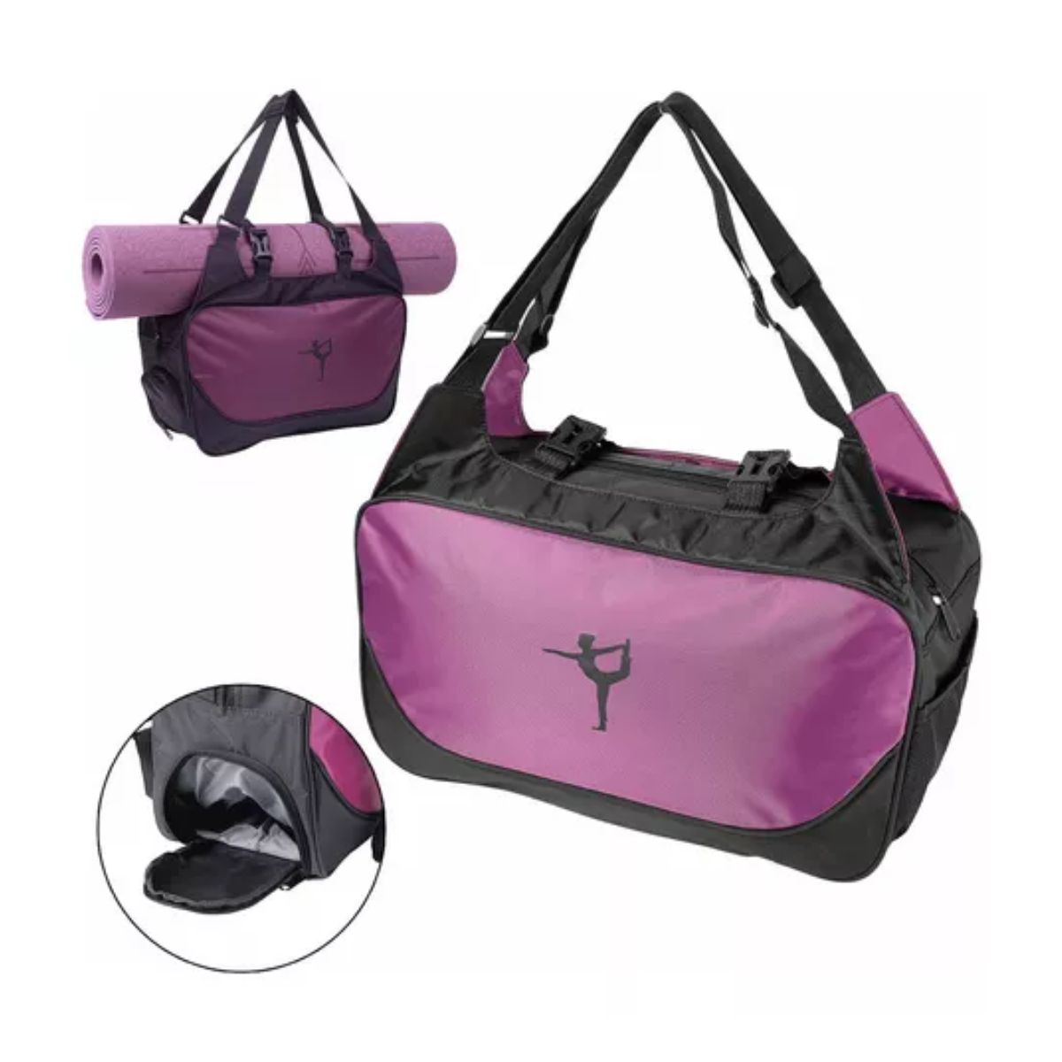 Maleta Deportiva Bolsa De Gym Viaje Mochila Fitness Yoga Bag morado