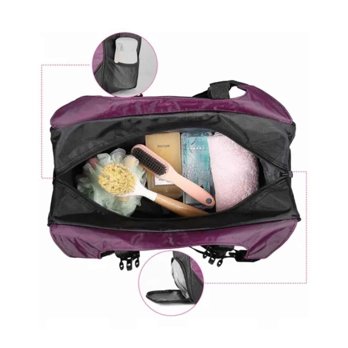 Maleta Deportiva Bolsa De Gym Viaje Mochila Fitness Yoga Bag morado