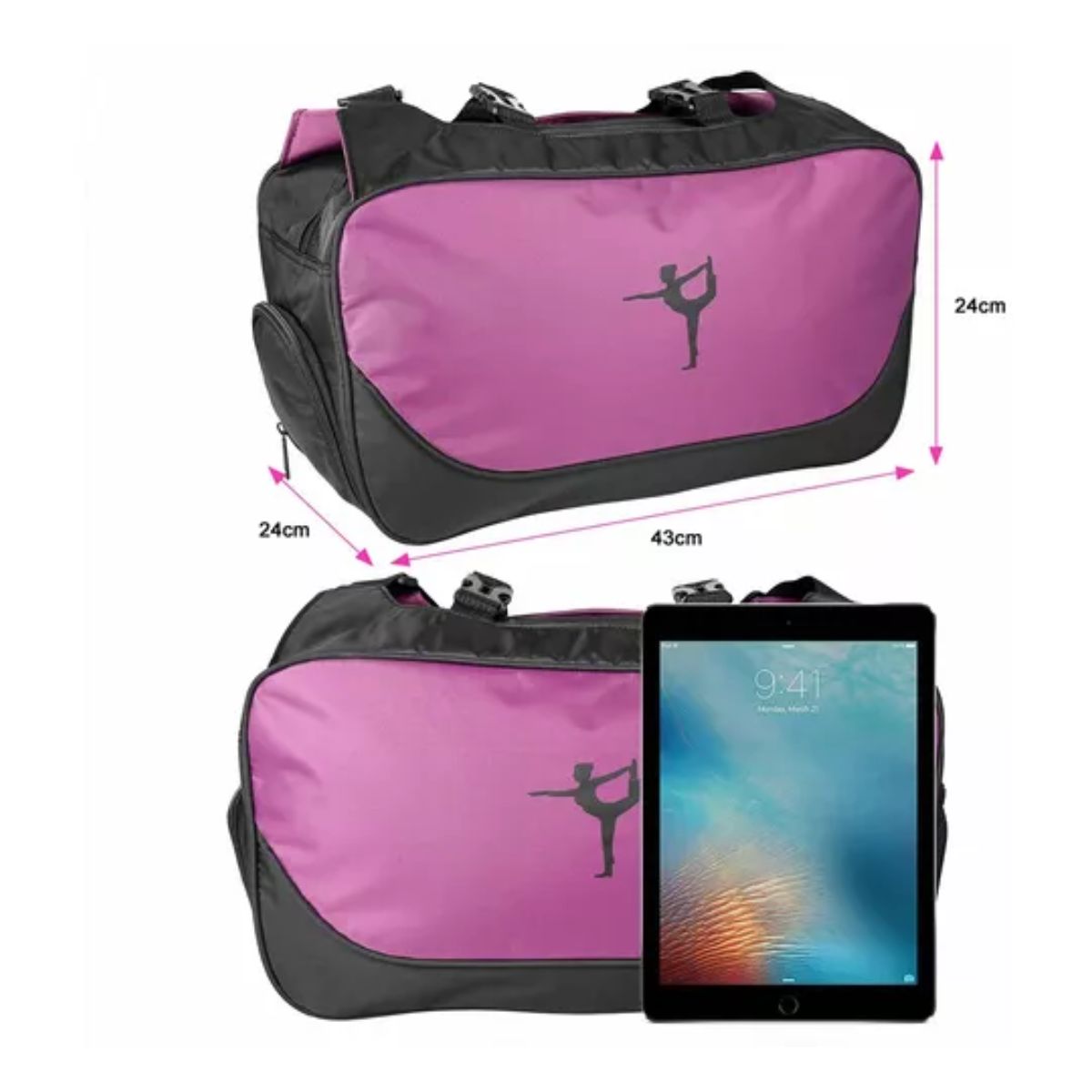 Maleta Deportiva Bolsa De Gym Viaje Mochila Fitness Yoga Bag morado