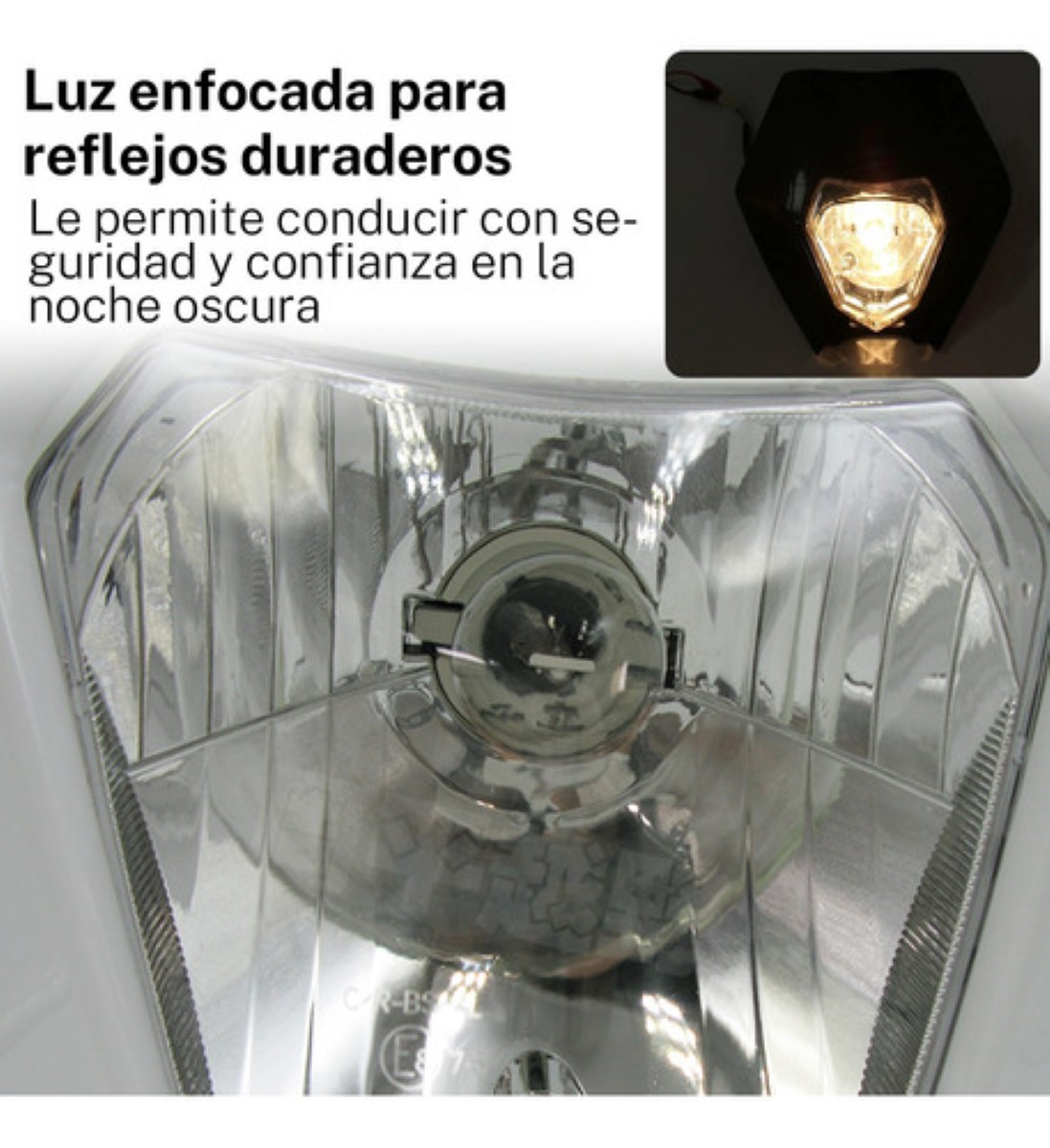 Carcasa Negra Del Faro H4 Faro De Conversión Motocross Ktm NEGRO