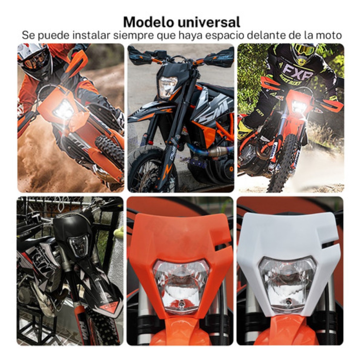 Carcasa Negra Del Faro H4 Faro De Conversión Motocross Ktm NEGRO