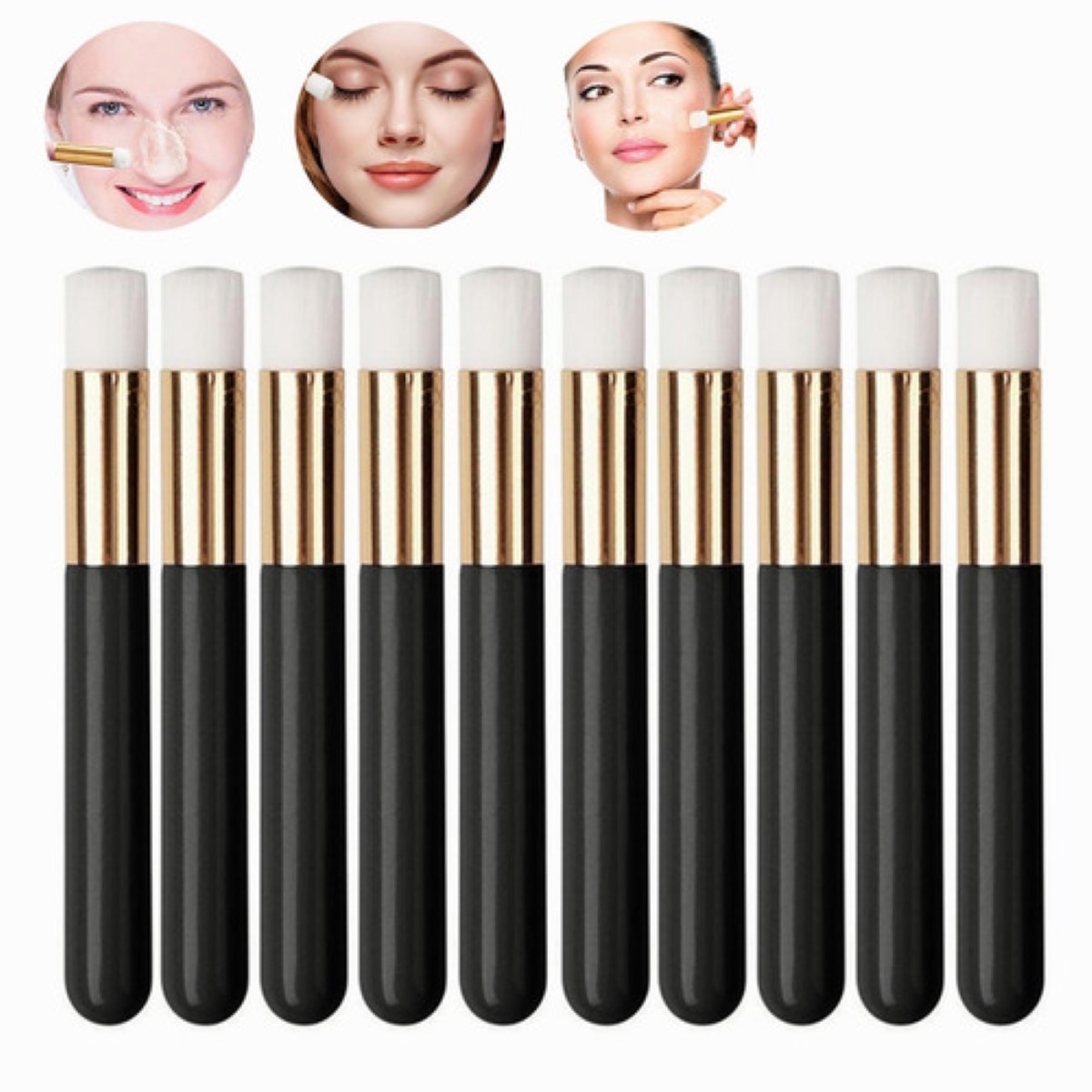 10 Pzs Brochas Para Limpiar Pestañas De Mink Negro