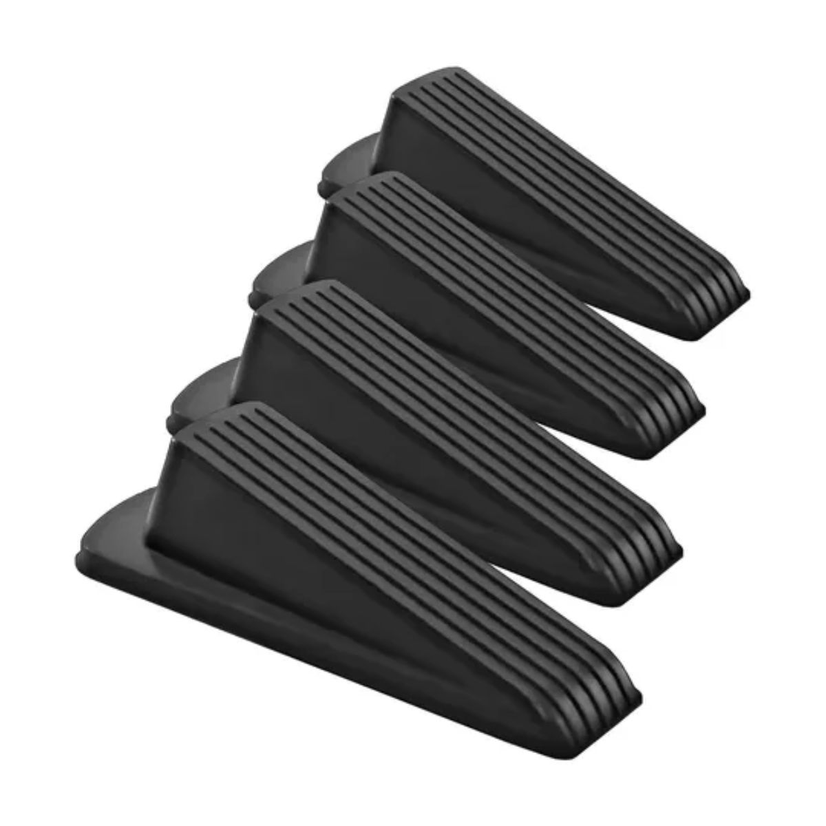 4pzs Tope Para Puerta Cuña Detener Puertas Caucho Duradero NEGRO