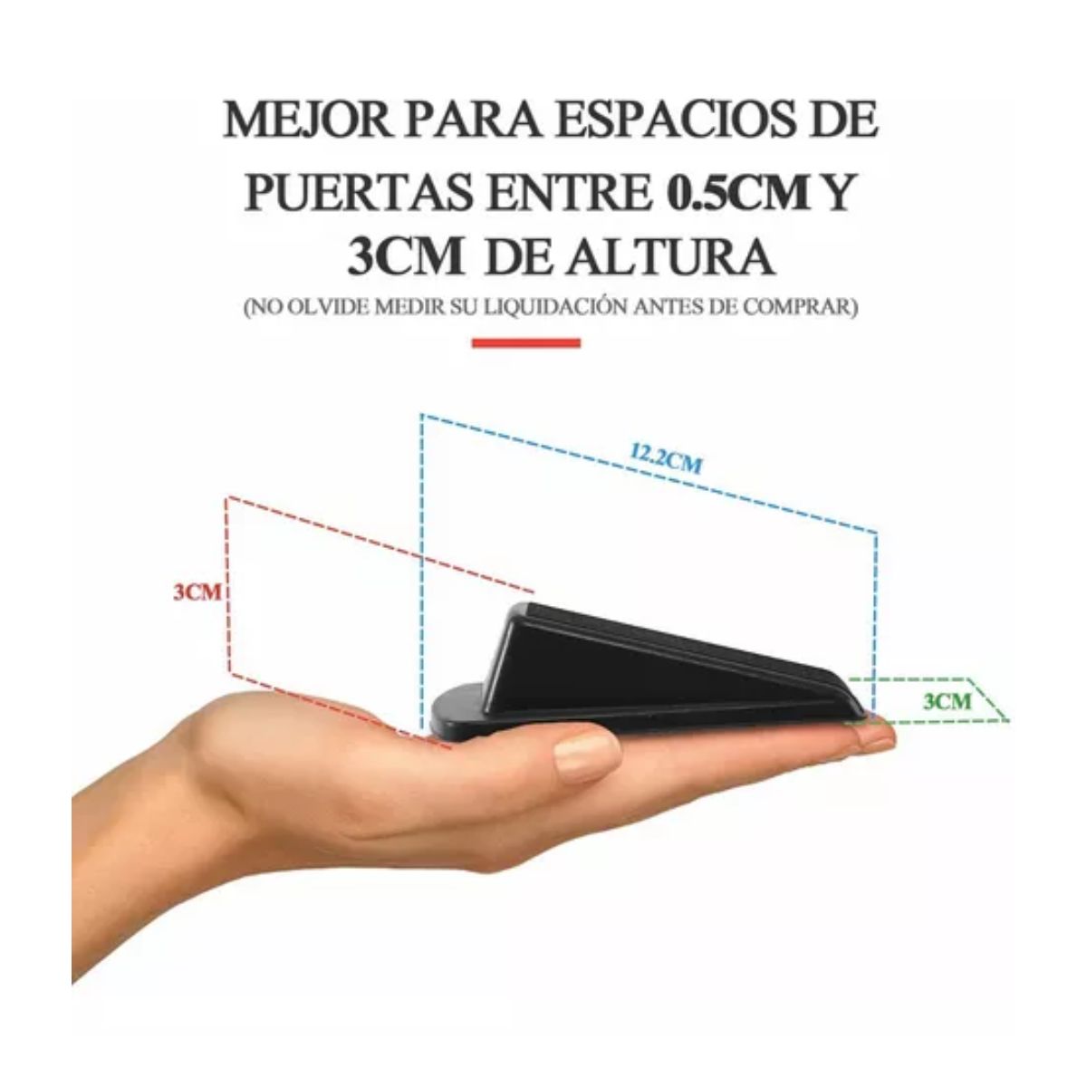4pzs Tope Para Puerta Cuña Detener Puertas Caucho Duradero NEGRO