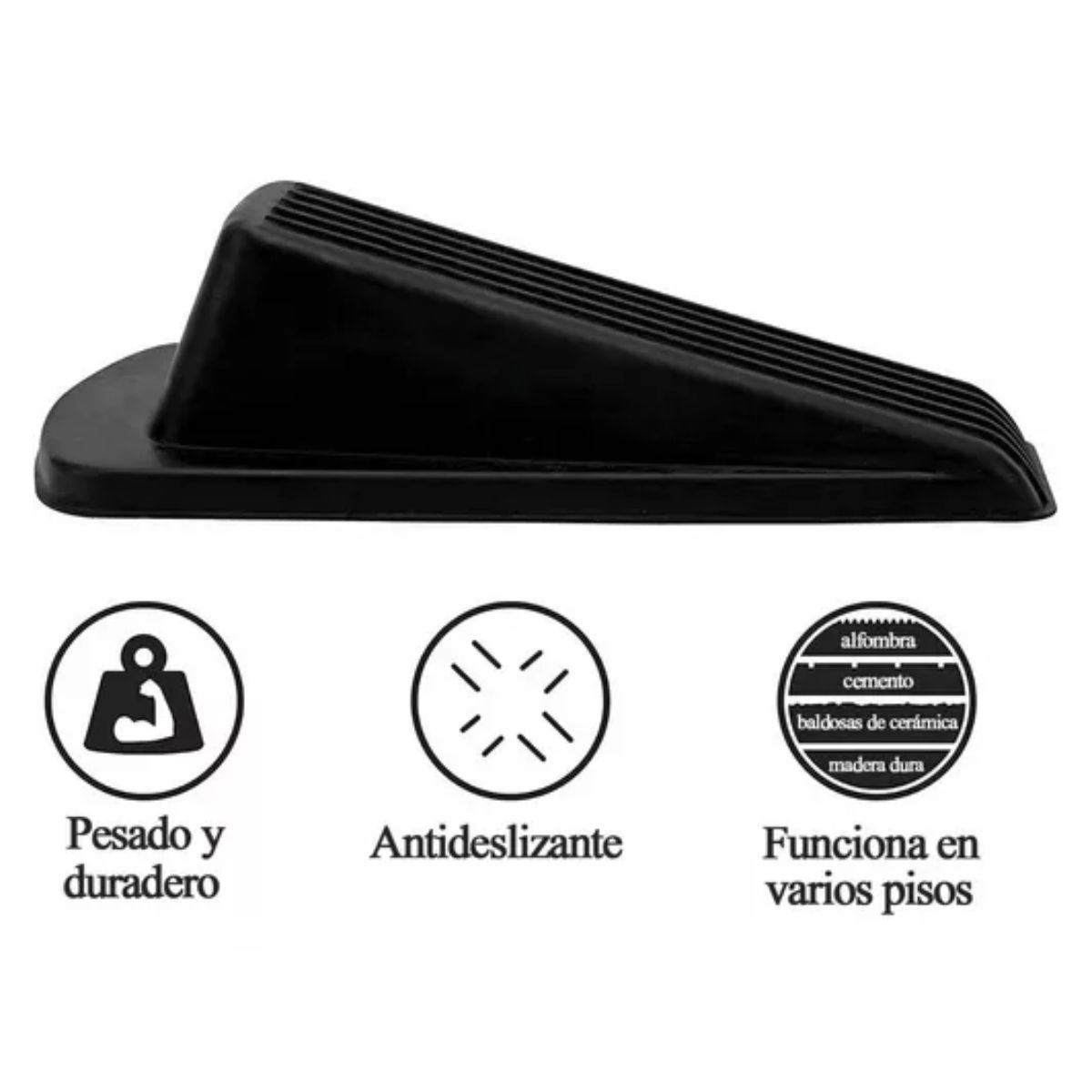 4pzs Tope Para Puerta Cuña Detener Puertas Caucho Duradero NEGRO