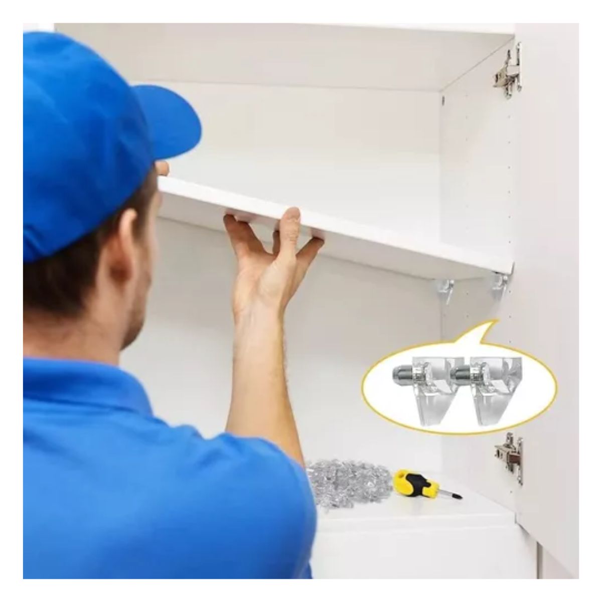 Soporte Sostén Para Entrepaño Transparente Con Perno 200 Pz TRANSPARENTE