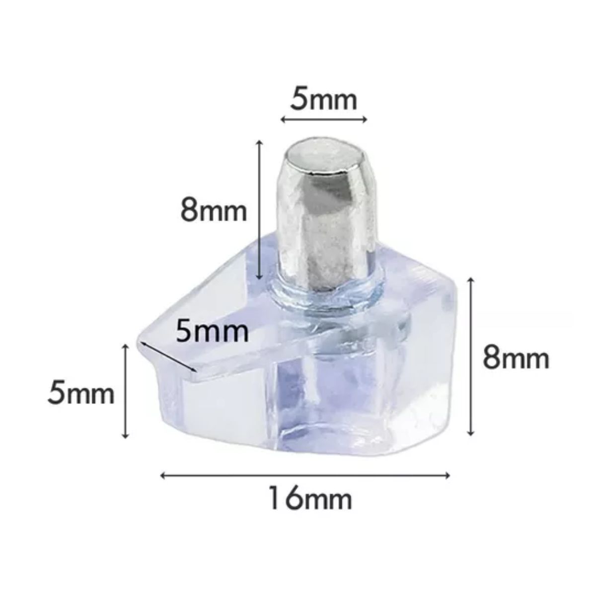 Soporte Sostén Para Entrepaño Transparente Con Perno 200 Pz TRANSPARENTE