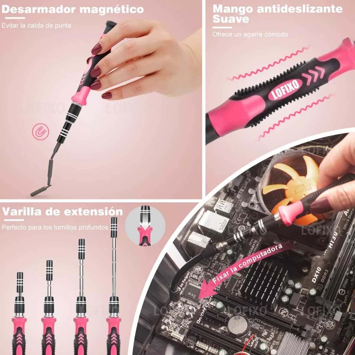 Juego Desarmador Torx Estrella Kit De Desarmadores Celulares Rosa