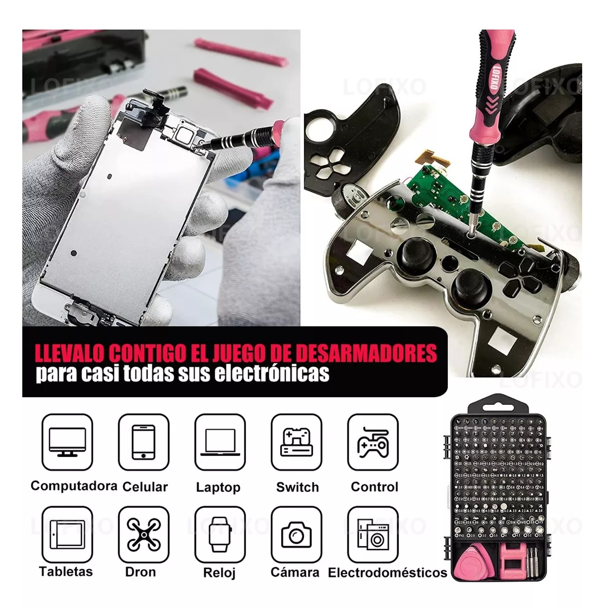 Juego Desarmador Torx Estrella Kit De Desarmadores Celulares Rosa