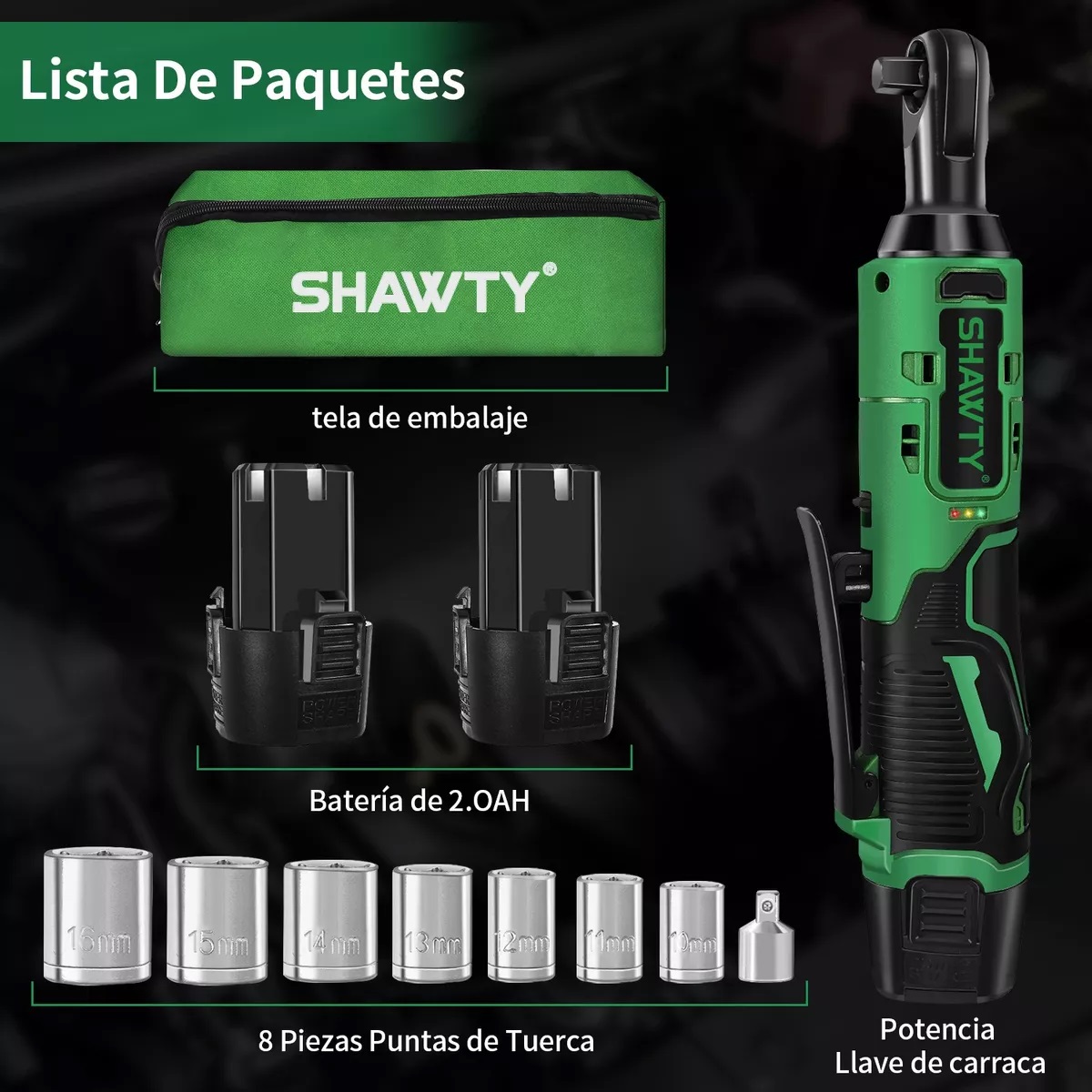 46nm Llave De Impacto Pistola Eléctrica 2 Baterías