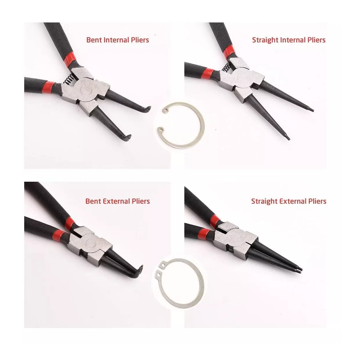 Kit Pinzas Para Seguros De Anillo | 180 Mm | 4pz |acero