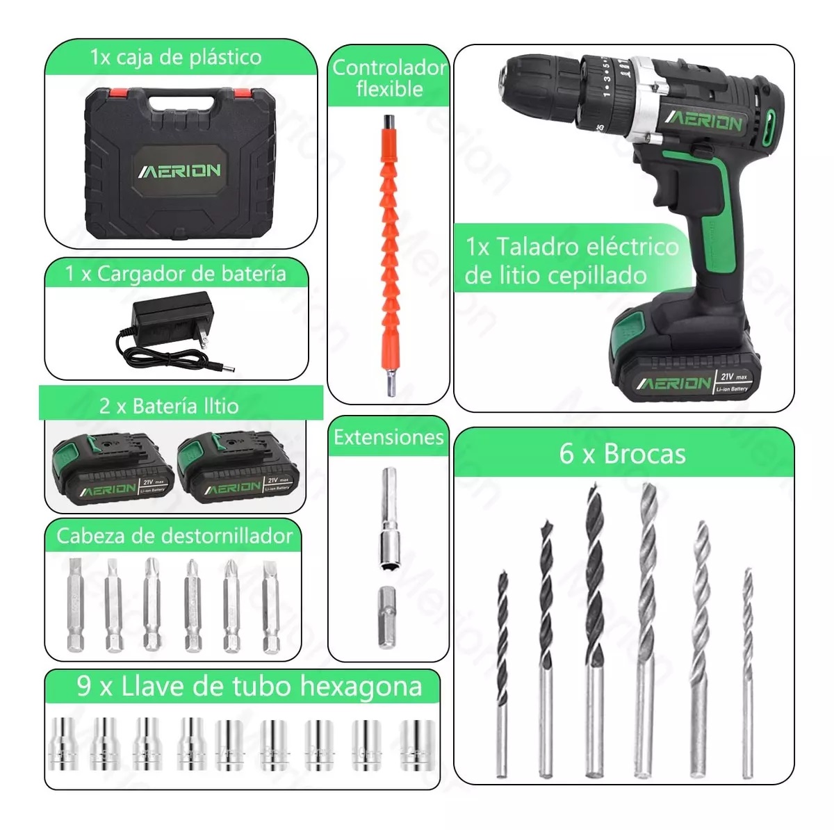 Taladro Atornillador A Batería 3 En 1 21V 650Nm | Juego Con 2 Baterías Y Cargador | Potente Y Ligero, Motor Brushless