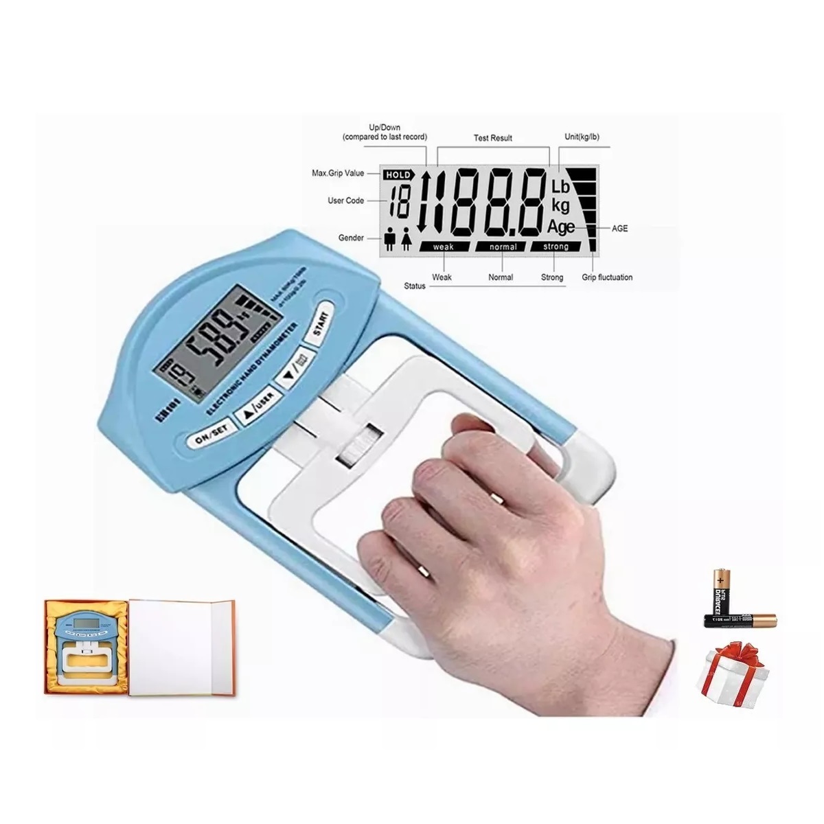 Dinamómetro Electrónico De Mano Digital Lcd Para Regalo