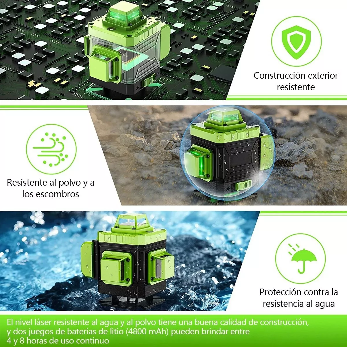 Nivel Láser De 16 Líneas Con Autonivelacion 2 Baterias