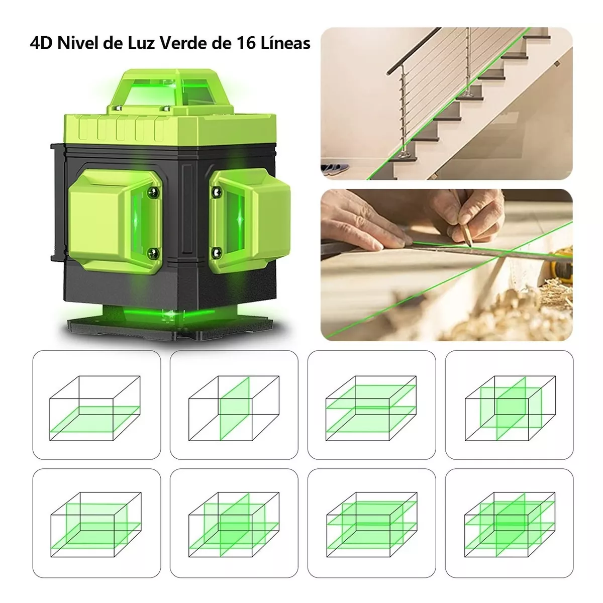 Líneas horizontales y cruz vertical de 360 ​​grados con batería