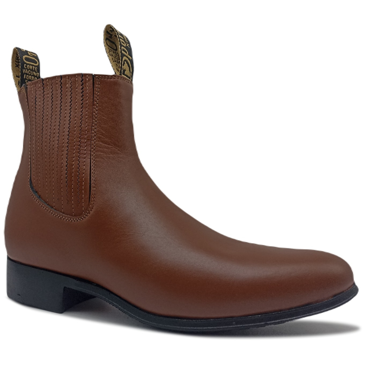 Botin Vaquero Piel Cosido Suela Tractor Marca El Potrillo 07